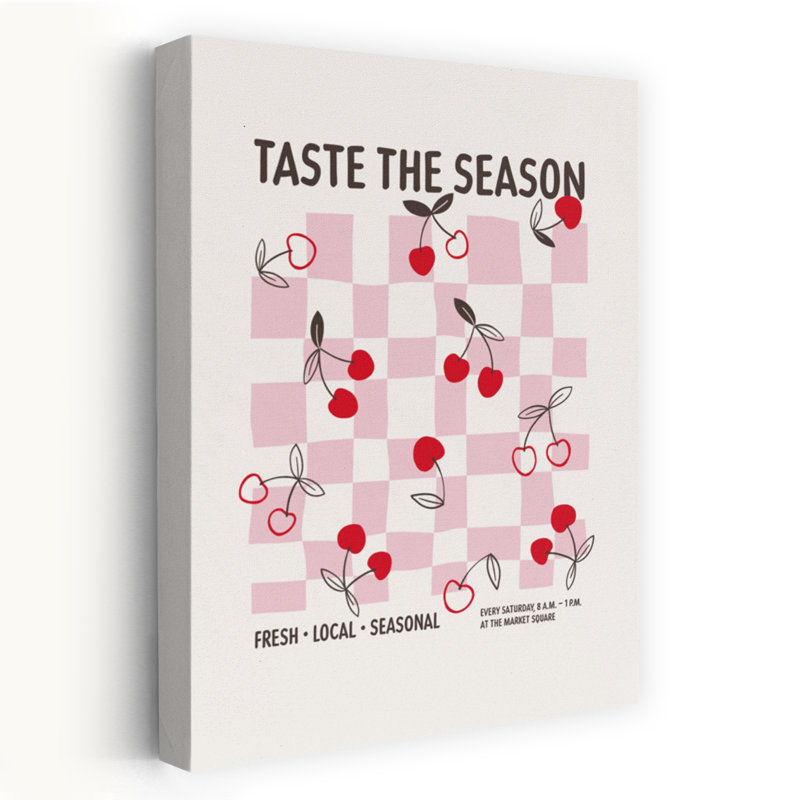 Art mural rétro «Taste The Season Cherries», H 18 po x l 12 po