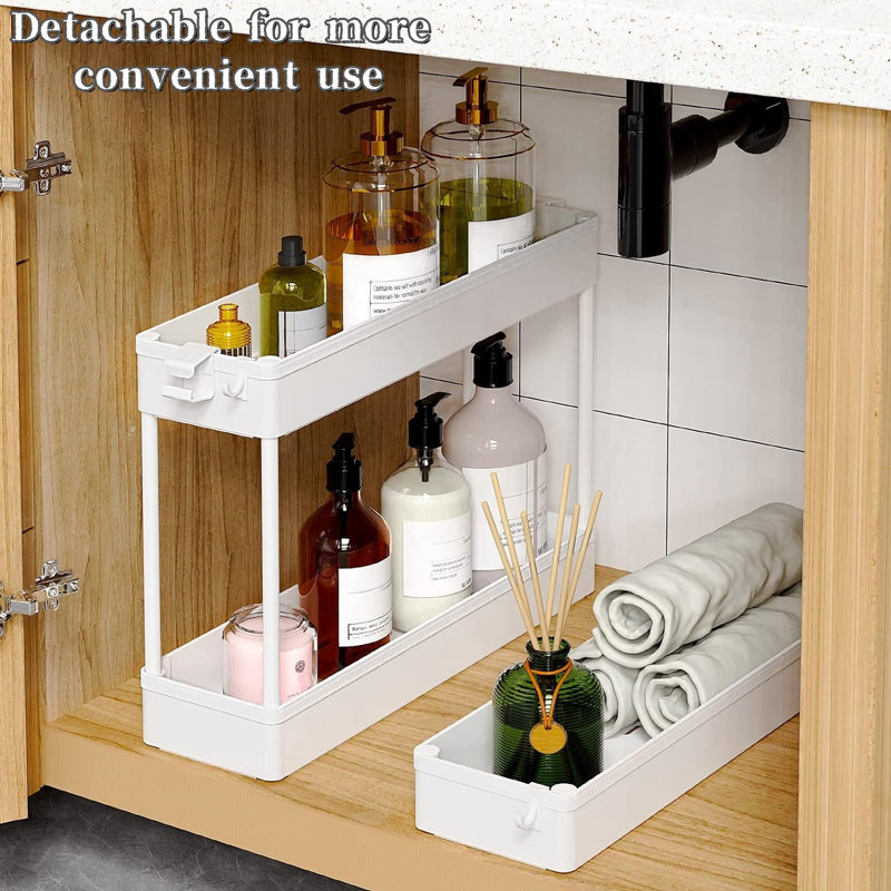 Slim Rolling Storage Cart, White