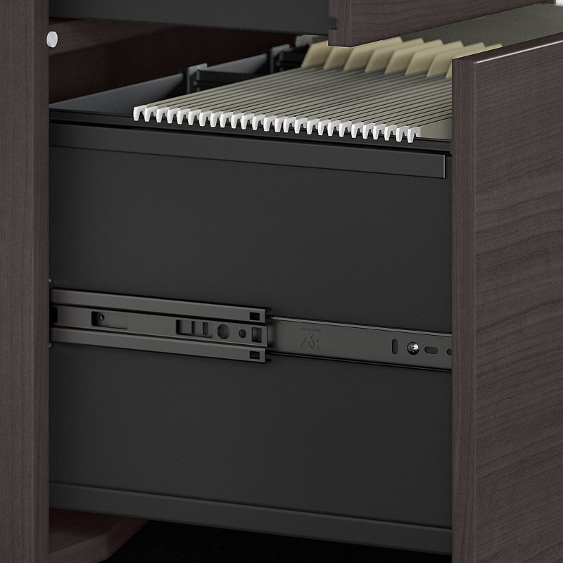 Armoire de rangement avec tiroirs et tablettes Bush C, Gris orage
