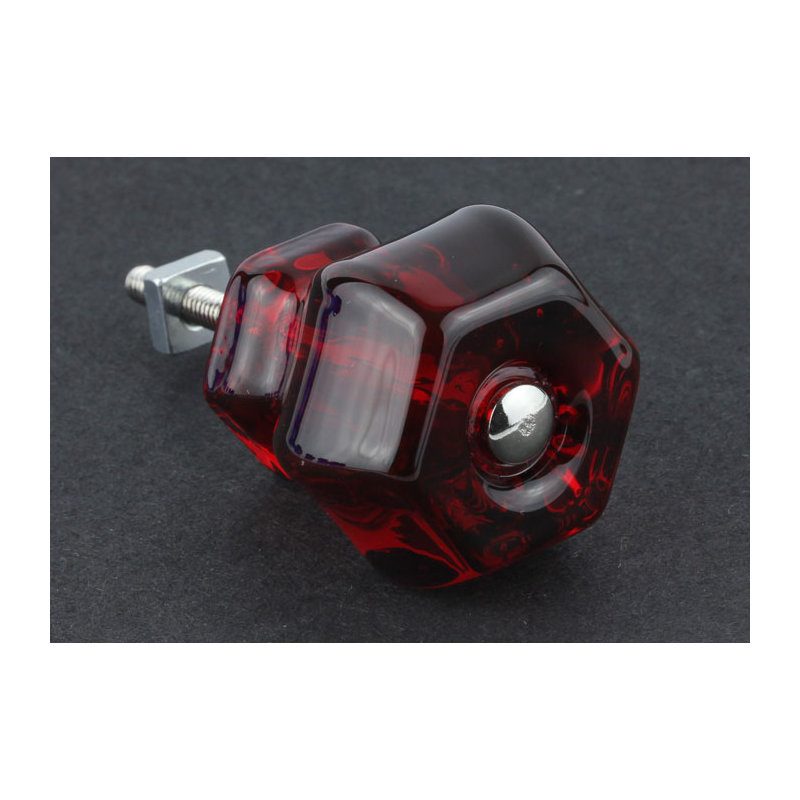 (5 Pack) 1-1/2 inch Antique Knob, Ruby Red