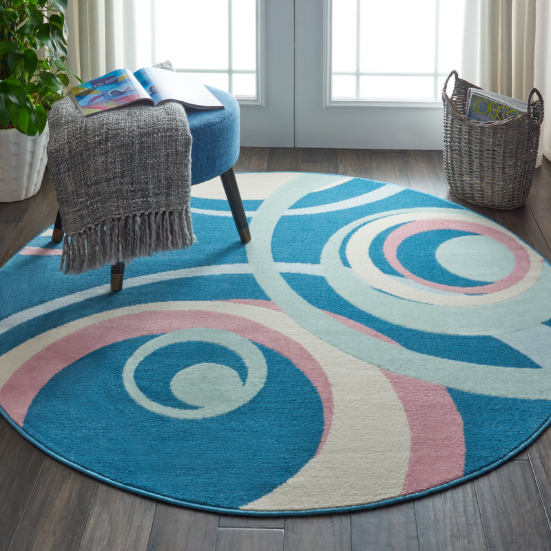 Zakirah Abstract Indoor Rug, Round 5'3"