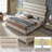 Luxury 60-Inch Asymmetrical High-Back Linen Upholstered Platform Bed - Memory Foam Compatible, No Box Spring Needed | Elevate Your Bedroom with Contemporary Style & Restful Comfort-94914996-94914998