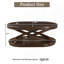 Ensemble de tables basses rétro 3 pièces, ensemble de table de salon en bois comprenant table basse ovale de 44 po, ensemble de 2 tables de bout rondes, espresso