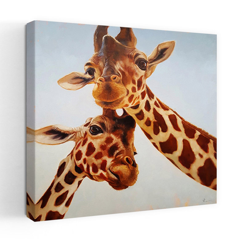 Soulmate II, art girafe contemporain, H 18 po x l 18 po