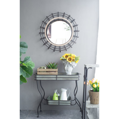 32X15x31" Galvanized Tray Table Featuring Two Handled Trays, Adds Charm To Industrial, Shabby - Chic Or Spaces, 18.3 Lbs Iron With Trays And Handles, by Wrought Studio
