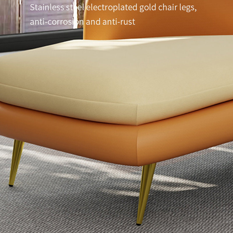 Chaise longue Robichaux , Orienté à droite, Orange/beige