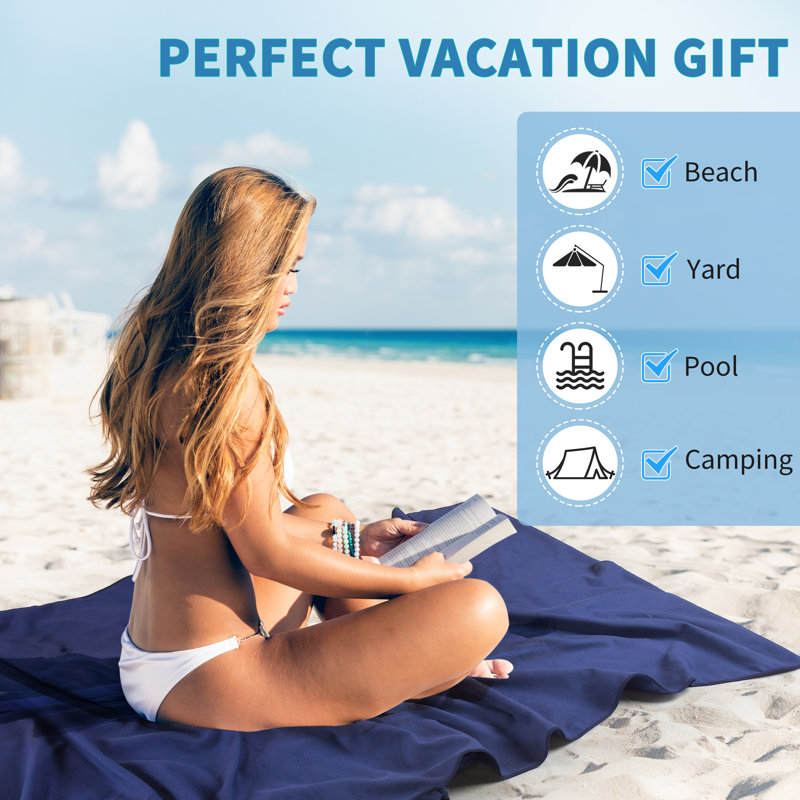 Tirrinia Soft Chaise Lounge Covers with Pocket, Portable Pool Chair Towel, 31"x 73"