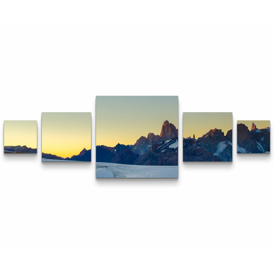 5-tlg. Leinwandbilder-Set Mount Fitz Roy im Sonnenaufgang - Anden