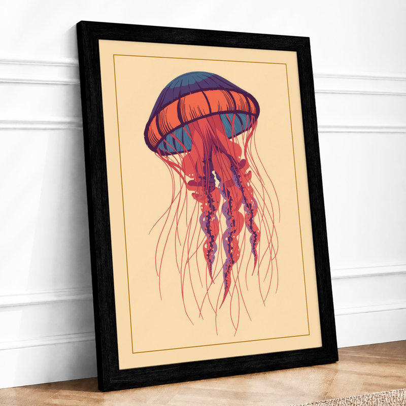 Ethereal Jellyfish Coastal - Print, Black, A3 - 42.0 x 29.7 cm