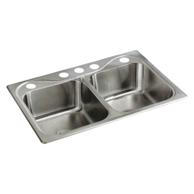 Southhaven 33'' L Drop-In Double Bowl Stainless Steel Kitchen Sink