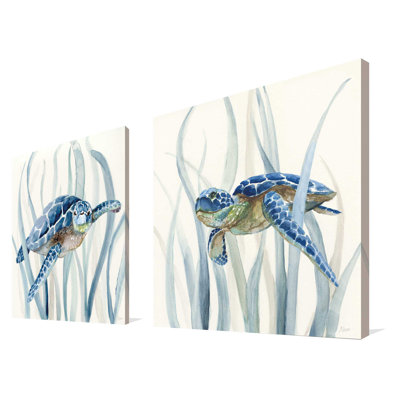 «Turtles In Seagrass», ensemble de 2 reproductions