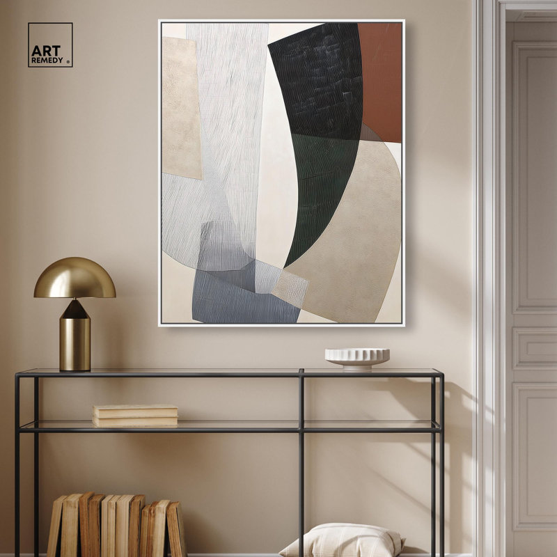 "Combed and Swirled III", reproduction d'art sur toile par Art Remedy, cadre blanc, 30 x 36, H 37 po x l 31 po, Cadre blanc