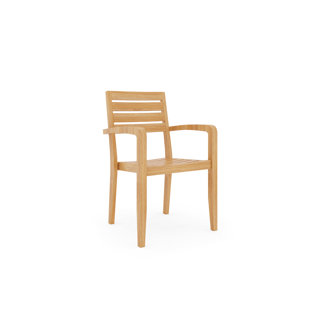 Chaise de salle à manger d'extérieur en bois Lovel (Ensemble de 4)