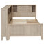 Lit de jour simple en bois avec de nombreuses tablettes de rangement et trois tiroirs pratiques sous le lit, finition lait antique blanc-1777165729