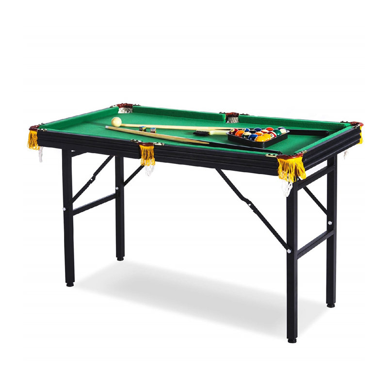 4-Foot Folding Pool Table, Portable And Beginner Friendly, Green, For Game Room