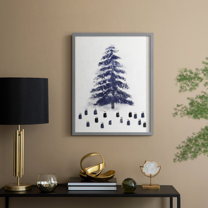 Reproduction encadrée - bois massif, Gris, H 30 po x l 24 po