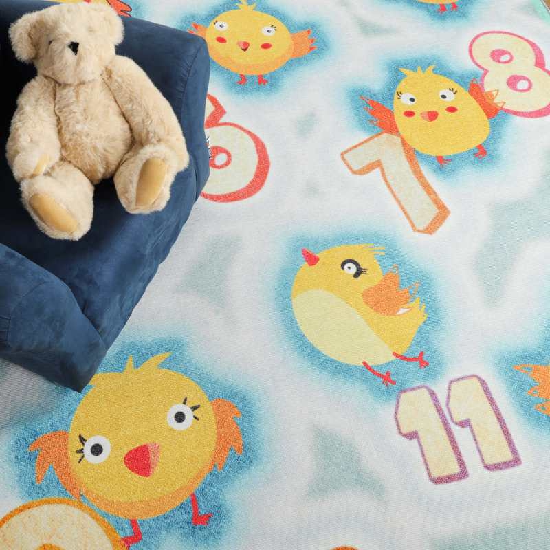 Caln Playtime Numbers Vibrant Kids Playroom Indoor Area Rug, Rectangle 4' x 6' 
