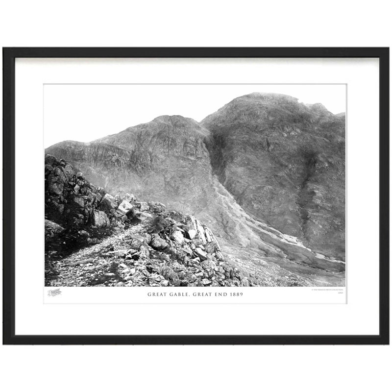 Great Gable, Great End 1889 by Francis Frith - Single Picture Frame Print, 28cm H x 36cm W x 2.3cm D