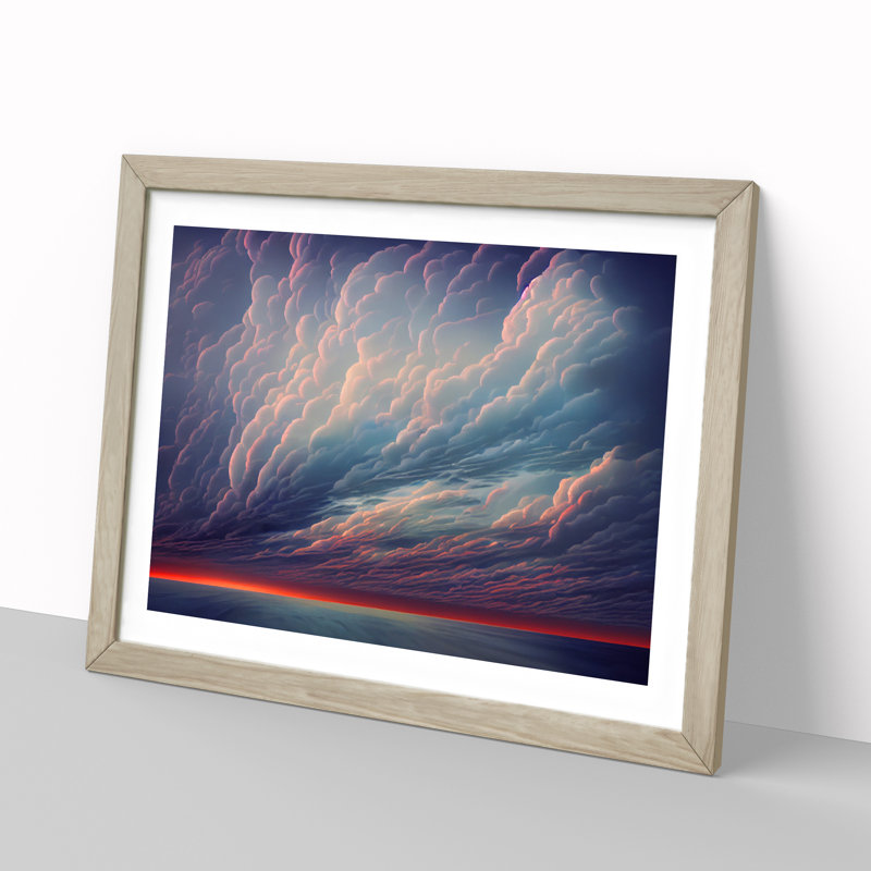 Clouds at Sunset Vol.2 - Framed Print, 46cm H x 64cm W x 2cm D, Oak