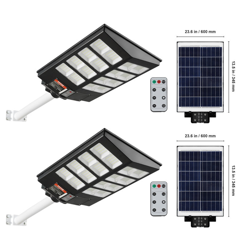 Lampadaire d'extérieur avec panneaux solaires VEVOR