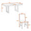 Ensemble de salle à manger 7 pièces avec rallonge papillon, table extensible et 6 chaises rembourrées pour salle à manger-748121051