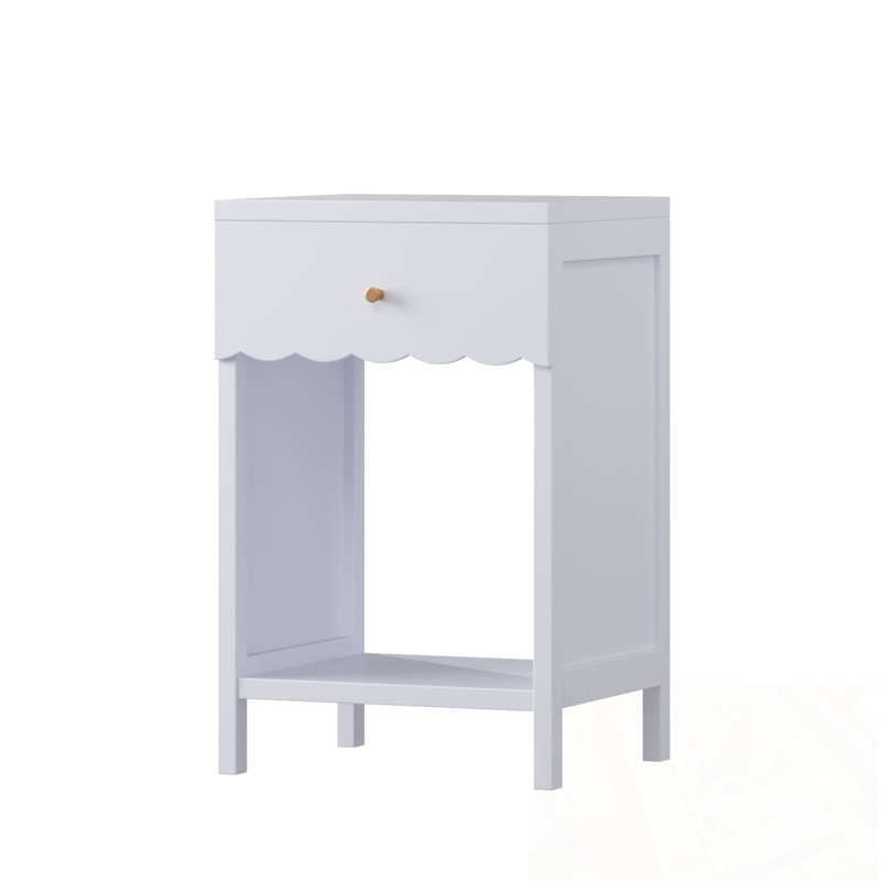 Nightstand With Drawer And Open Shelf, Light Purple