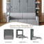 Grand lit escamotable avec canapé-lit pliable et rangement, lit escamotable-283926098