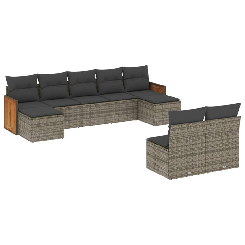 Ensemble de canapé de jardin en rotin PE 9 pièces Vidaxl