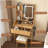 Compact Vanity Table With LED-Illuminated Mirror, Power Outlet, Hairdryer Holder And Stool, Ideal For Small Bedrooms And Cosmetic Organization