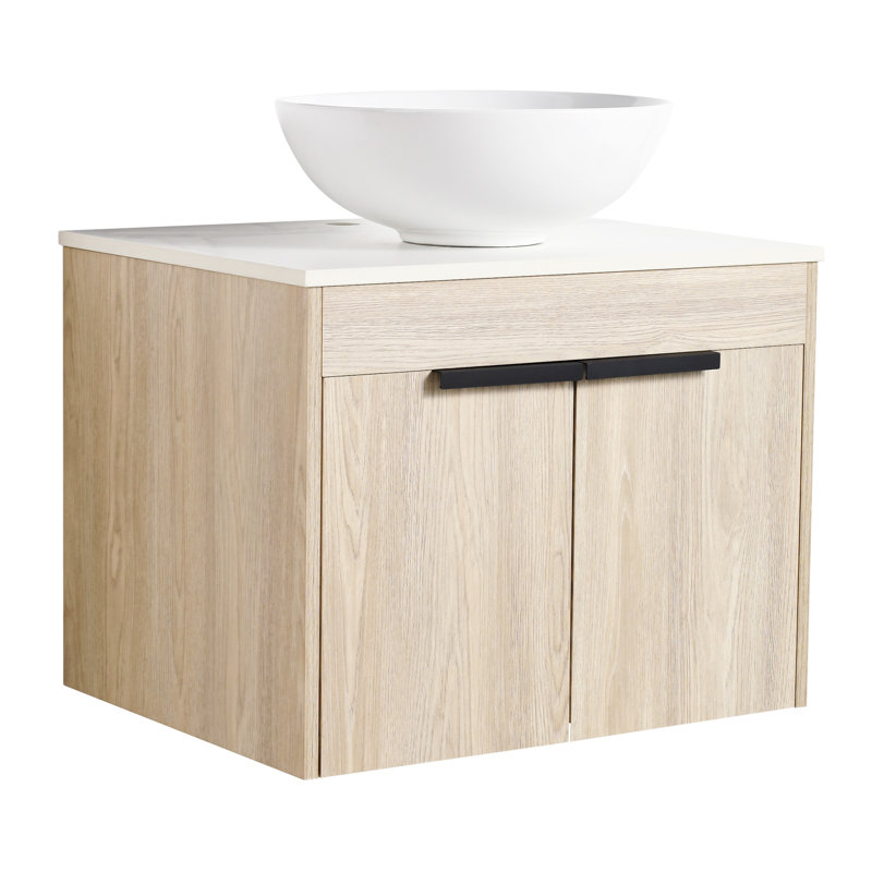 24 " Modern Design Float Bathroom Vanity With Ceramic Basin Set