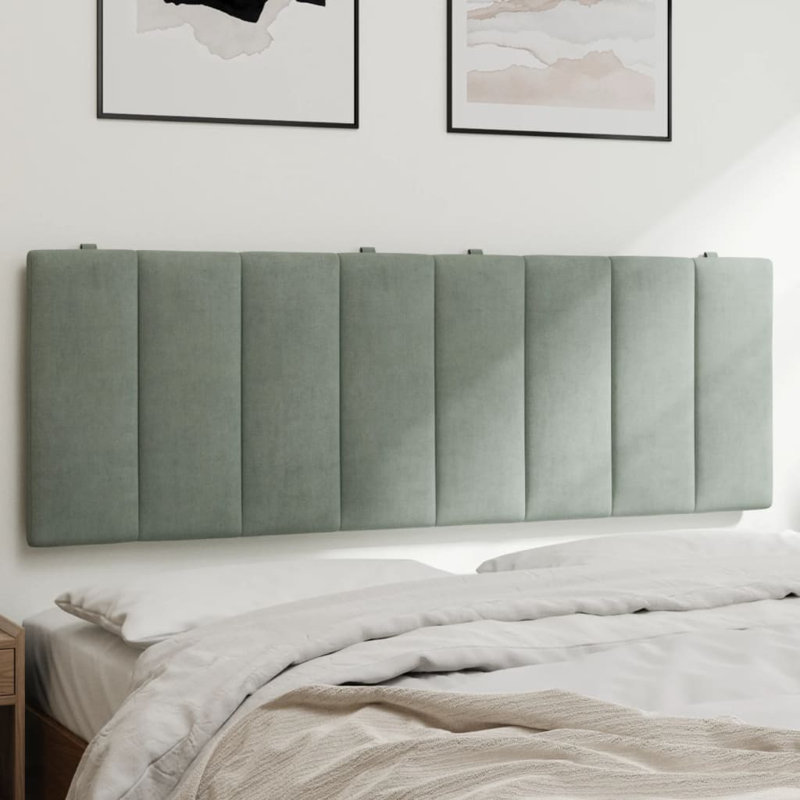 Tête de lit vidaXL velours gris clair Hanko 137 cm, Double, Gris clair