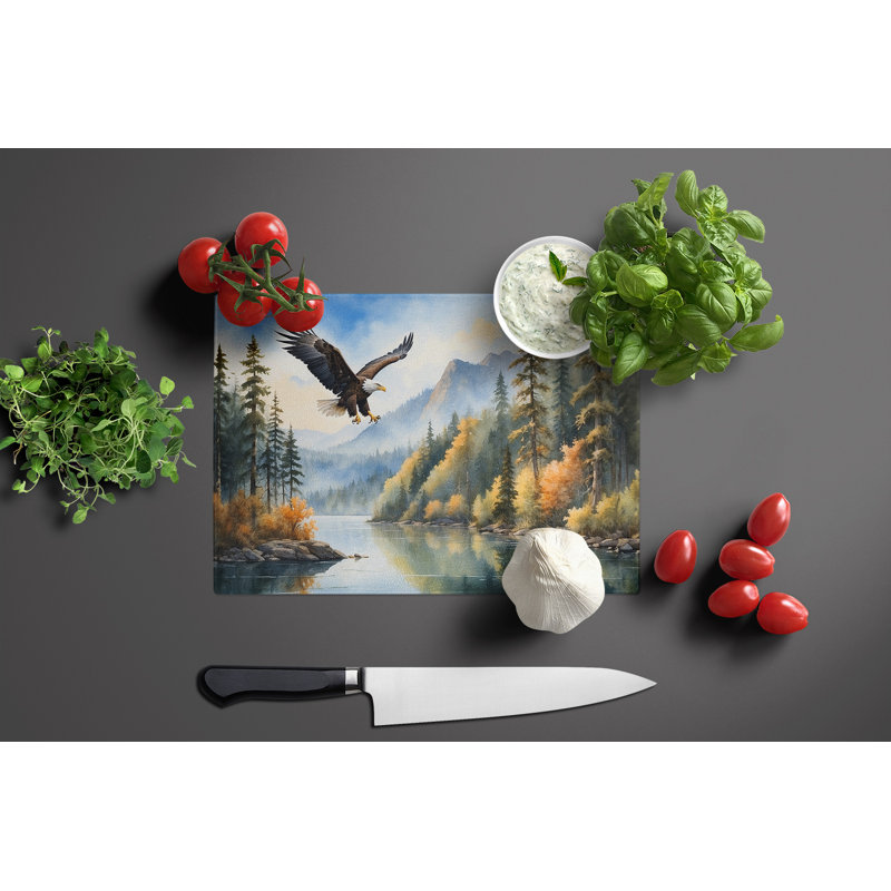 Eagle in Flight Glass Cutting Board