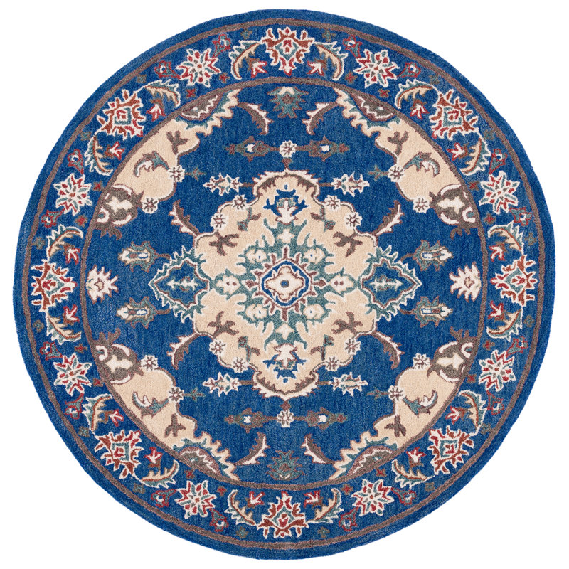 Scottsburg Hand Tufted Wool Oriental Rug, Round 6'