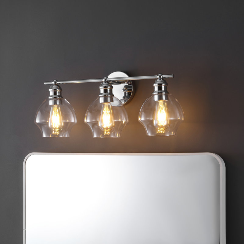 Applique murale en fer Meesam, Transparent, Chrome