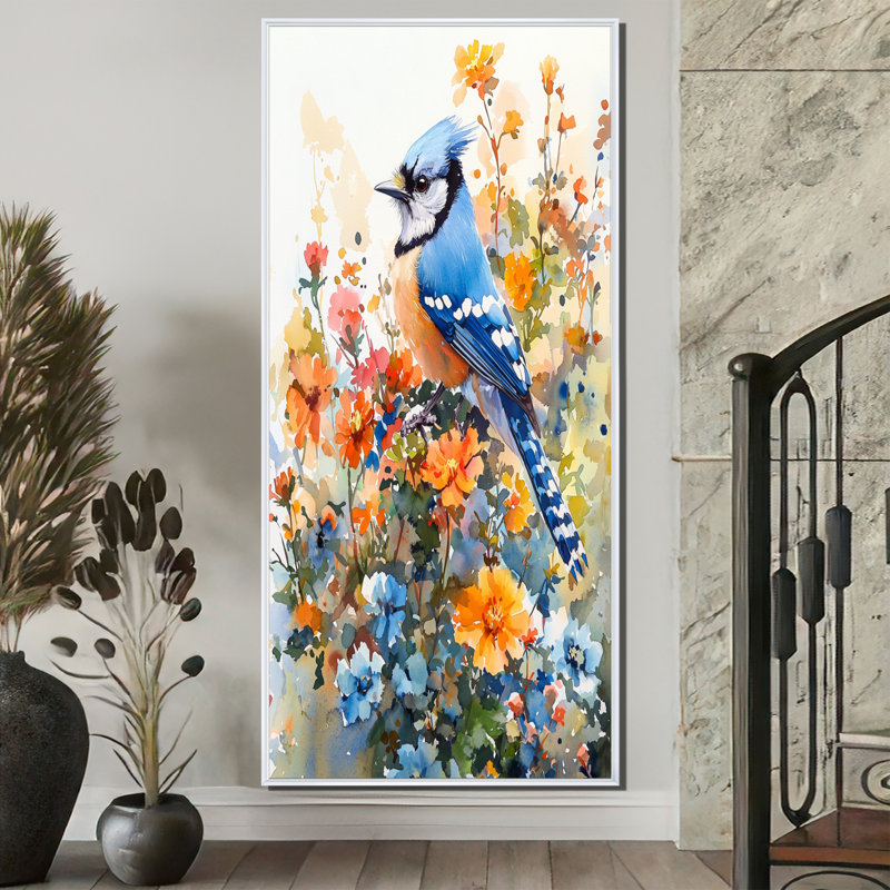 Batchelder - animaux, impressions sur toile, H 60 po x l 28 po, Impression encadrée flottante, Blanc