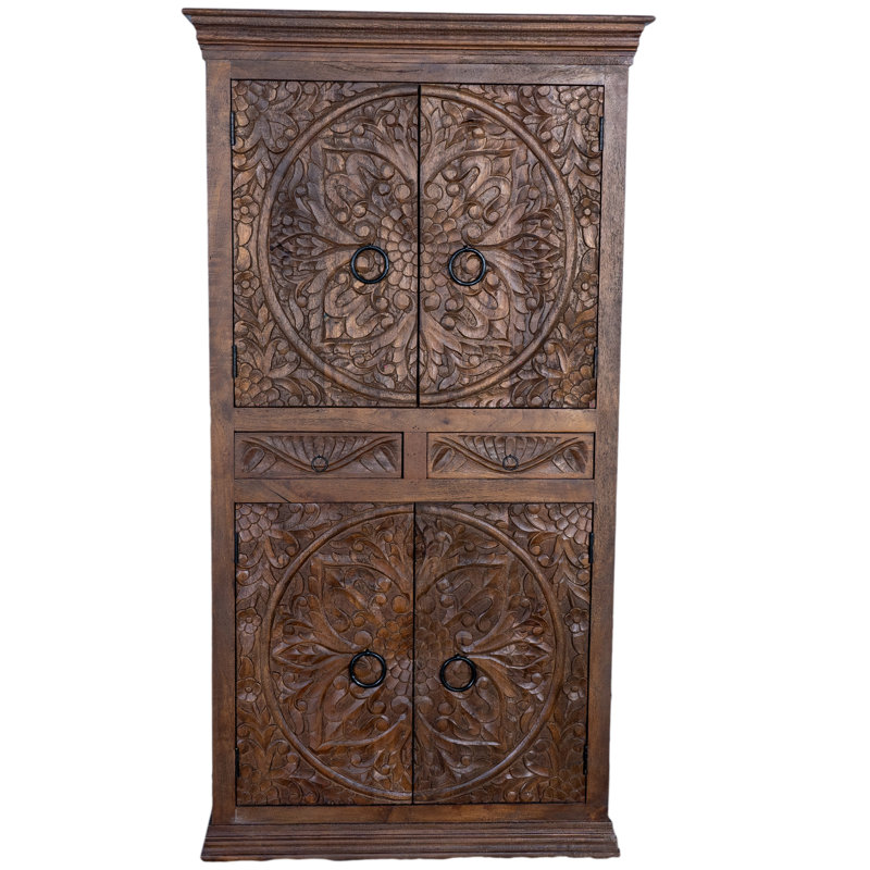 Armoire 4 portes Lancey, Brun foncé
