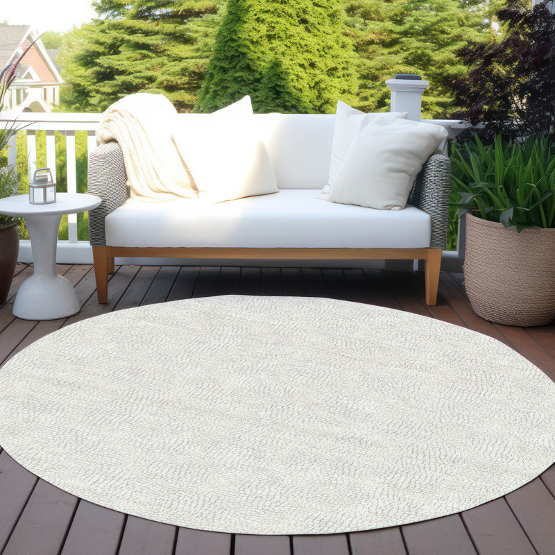 Tapis intérieur / extérieur lavable à la machine Chayden ACN1058, Rond 8 pi