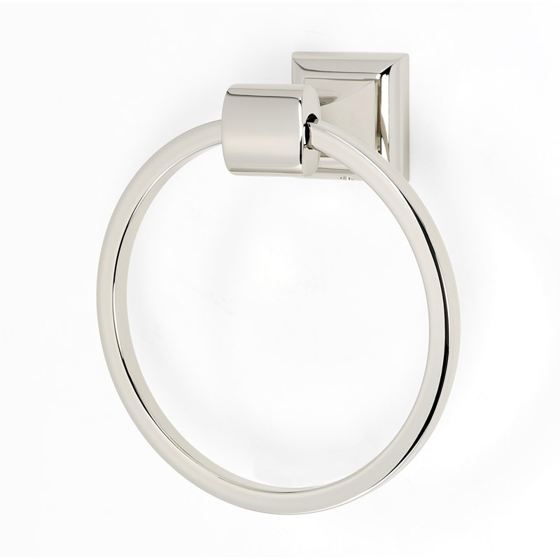 Manhattan Wall Mounted Towel Ring, Polished Nickel