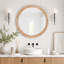 Miroir mural rond de style champêtre avec cadre en bois vieilli 35,43 po-38775139