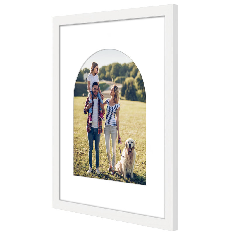 Cadre photo avec tapis en forme d'arche - Idéal pour toute pièce, salon, dortoir, White, 16" x 20"