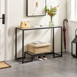Aileny 42'' Glass Top Console Table