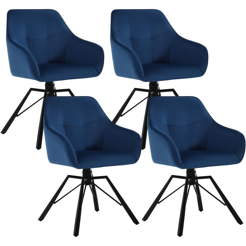 Alliene 48cm H Velvet Upholstered Armchair, 4, Blue