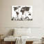 Ensemble 3 pièces carte du monde sur toile gris ardoise-376510598