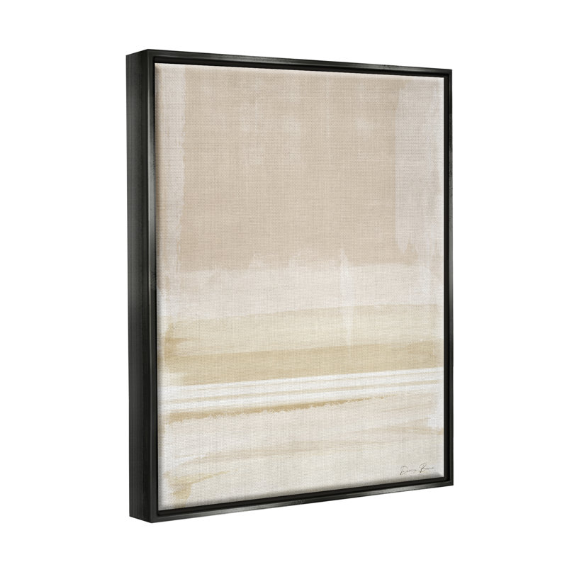 Abstrait simple, tons neutres, aquarelle, collage, toile par Denise Brown, H 21 po x l 17 po x P 1,7 po