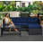 Loveseat Sofa Chaise Lounge Coffee Table Patio Furniture Set, Rattan Outdoor Sofa Set-1159703802
