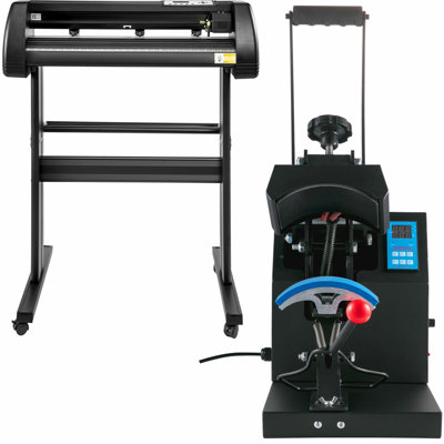Heat Press Hat Cap 5.5"x3.5" + Vinyl Cutter Plotter Machine 53" W/floor Stand