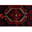 Tapis décoratif en laine noué à la main de conception unique New Age Balouch rouge/Ivoire 3 pi 5 po x 6 pi 1 po