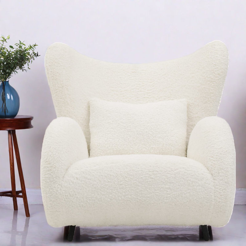 Ensemble de 2 chaises d'appoint, fauteuil à oreilles en bois blanc Teddy, salon moderne pour la maison