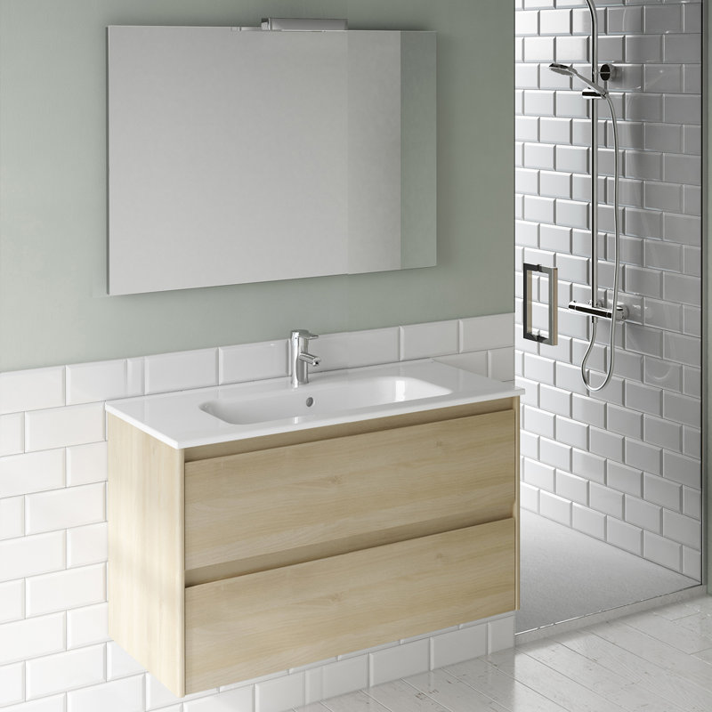 Ambra 39.6'' W Single Vanity, 39.6", Glossy Anthracite