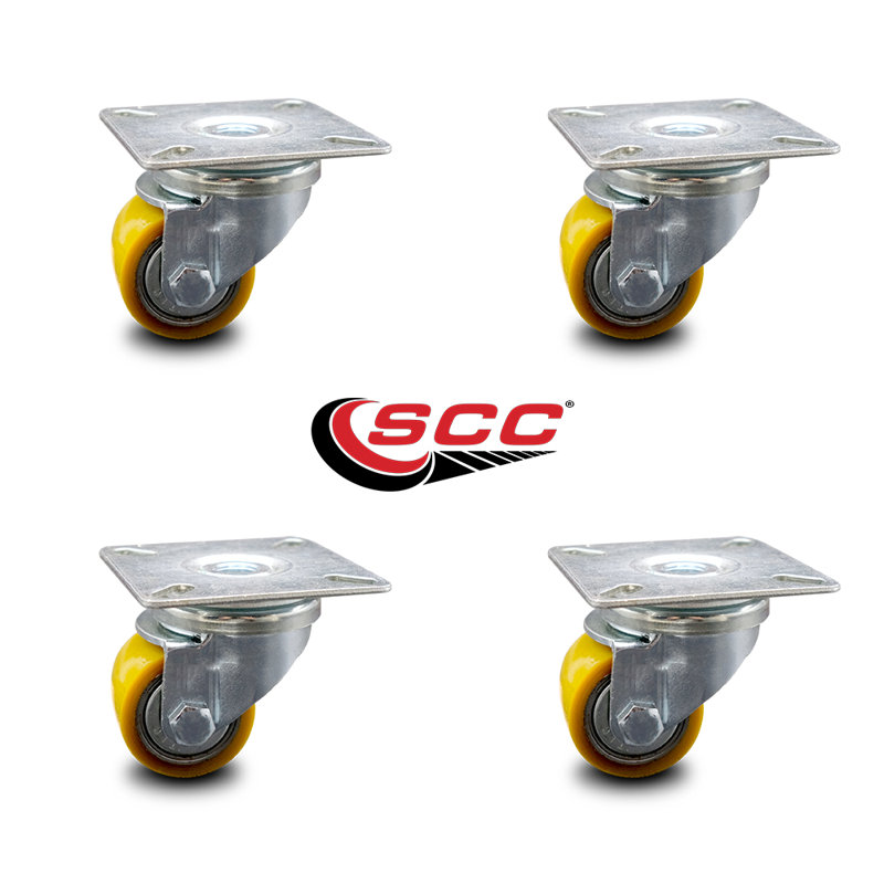 Low Profile Polyurethane Caster with Top Plate